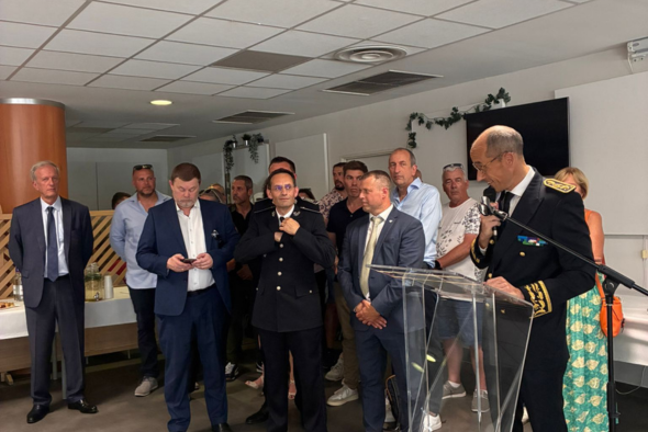 Orphéopolis – prise de parole de Frédéric Veaux en intérieur après la cérémonie en hommage aux policiers morts en service à Bordeaux le 24 juin