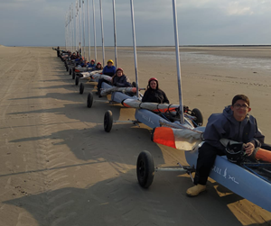 Activité char à voile sur les plages de la baie de Somme pour nos protégés